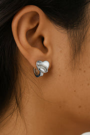 Heart Huggie Silver Earring