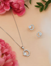 Crystal Halo Silver Pendant