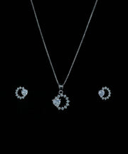 Crystal Halo Silver Pendant