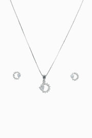 Crystal Halo Silver Pendant