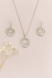 Spiral Silver Pendant Set