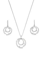 Spiral Silver Pendant Set